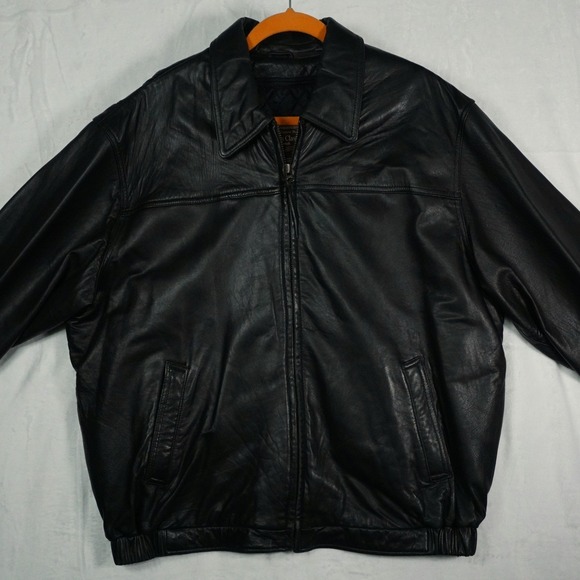 Retro American Classics Colebrook Mens XL Leather Jacket Zip Up Quilted USAF - Picture 4 of 9